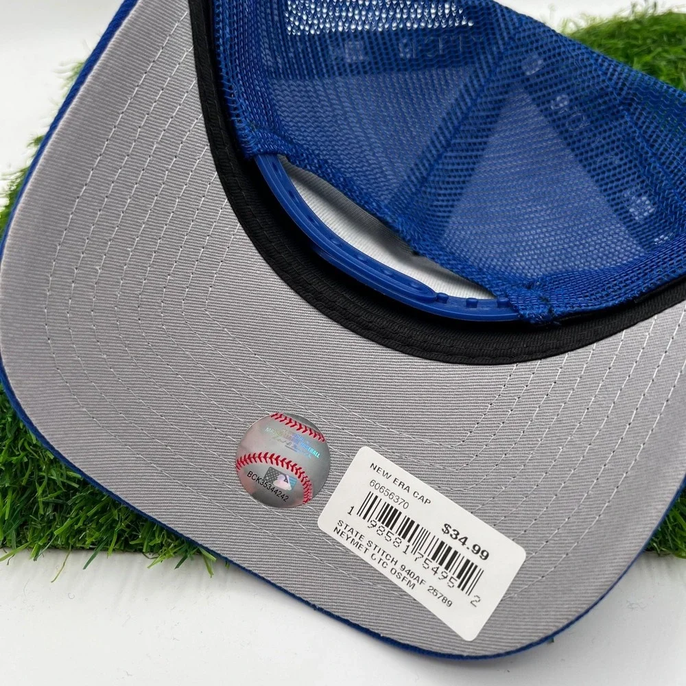 New Era New York Mets Royal Blue State Stitch 9Forty A Frame Snapback‎ Hat New